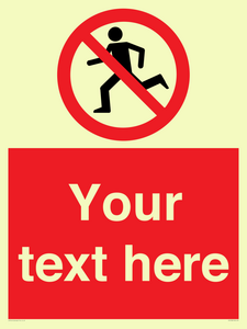 Custom No Running Sign